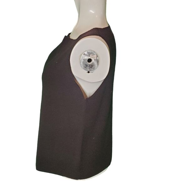 Eileen Fisher Vintage Brown Wool Rib Knit Sweater Tank Square Neck Sz M - Picture 2 of 4